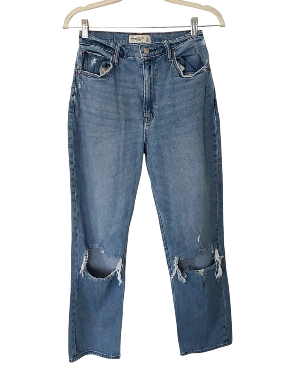 Abercrombie & Fitch The Ankle Straight Ultra High Rise Jeans Distressed 27
